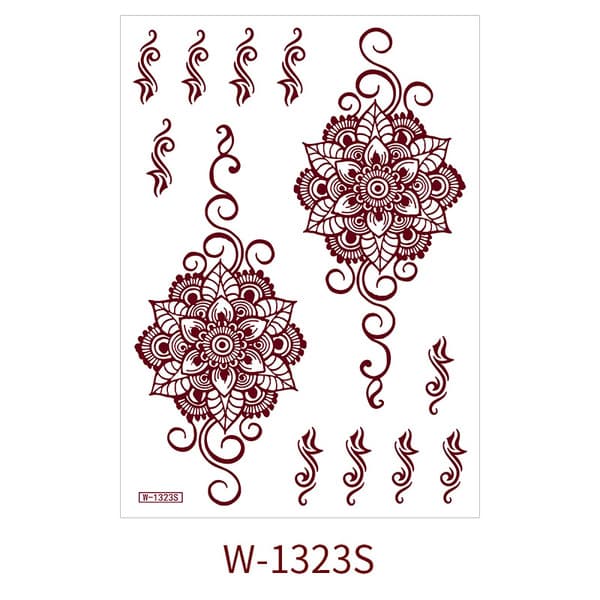 hengxiang Brown Lace Temporary Henna Tattoo